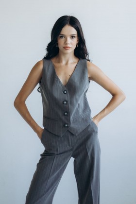 Жилетка сіра в полоску [079-0824]