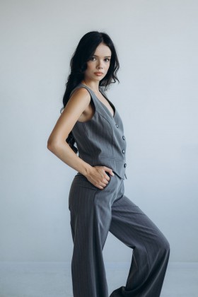 Жилетка сіра в полоску [079-0824]