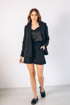 Костюм піджак і шорти, чорний [090-1123]