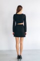 Сукня маленька чорна міні з оригінальним вирізом на талії [020-0524]