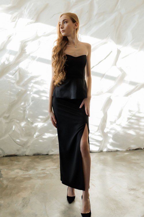 Юбка черная с распоркой "Макси" [060-0524]