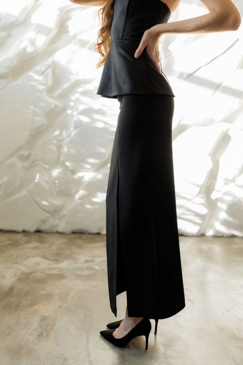 Юбка черная с распоркой "Макси" [060-0524]