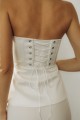  Корсет атласний білий "Баска" [081-0525]