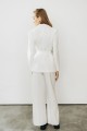 Костюм білий піджак з поясом і штани прямого крою "Мілана"   [091-0825]