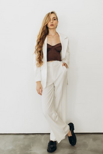 Брюки прямого кроя белые "Милана" [071-0625]