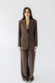Костюм шоколадний піджак з поясом і штани прямого крою "Мілана"   [093-0825]