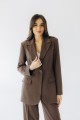 Жакет виталений із поясом шоколадний  "Мілана" [103-0825]