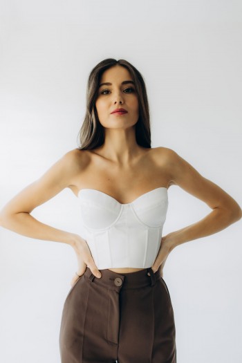 Корсет атласний білий "Грація"[081-1125] 
