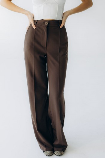 Брюки прямого кроя шоколадные "Милана" [073-0625]