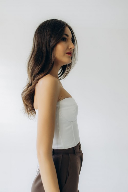 Корсет атласний білий "Грація"[081-1125] 