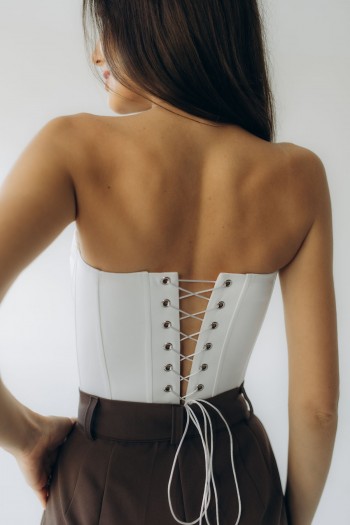 Корсет атласний білий "Грація"[081-1125] 