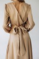 Сукня атласна довжини максі бежева "Анна" [013-1225]