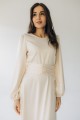 Сукня атласна довжини максі айворі "Анна" [013-1125]