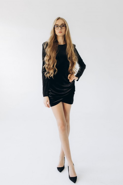 Сукня бархатна чорна "Венера" ​​[020-1125]