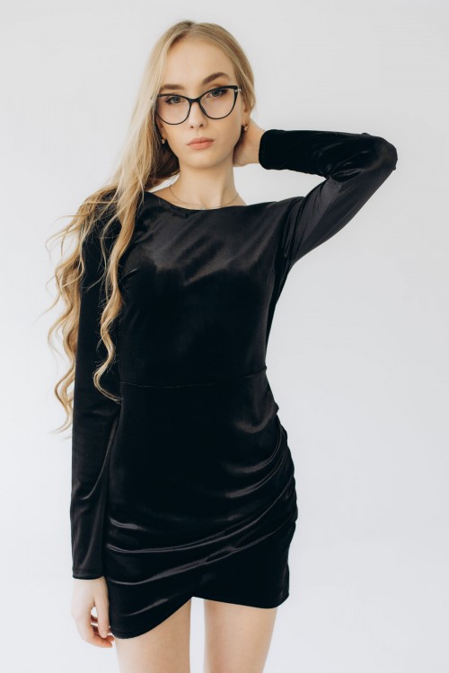 Сукня бархатна чорна "Венера" ​​[020-1125]