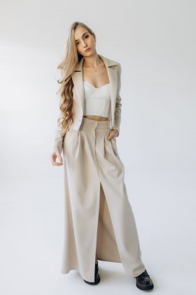 Спідниця кашемірова максі бежева "Софія"[063-1125] 