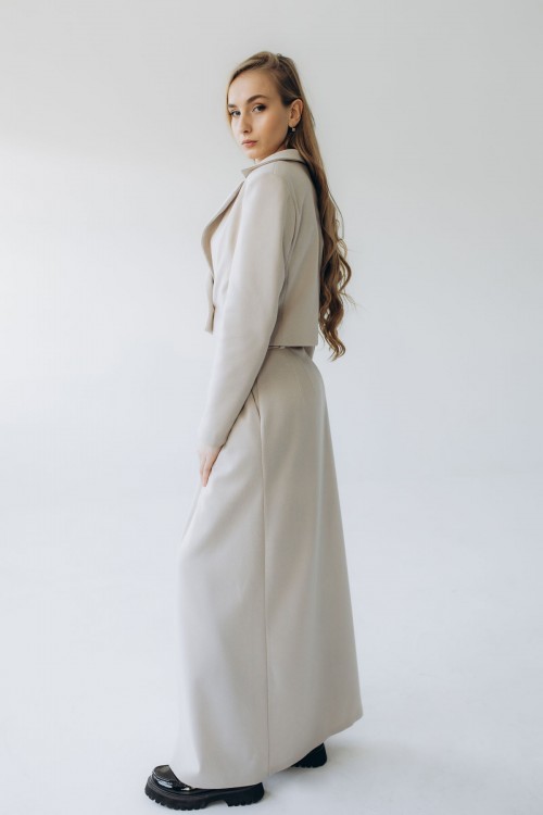 Спідниця кашемірова максі бежева "Софія"[063-1125] 
