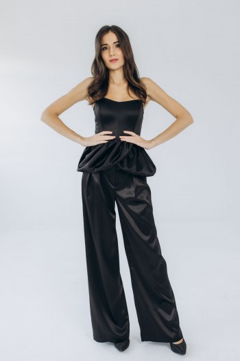 Штани чорні в королівському атласі ​​[070-1123]