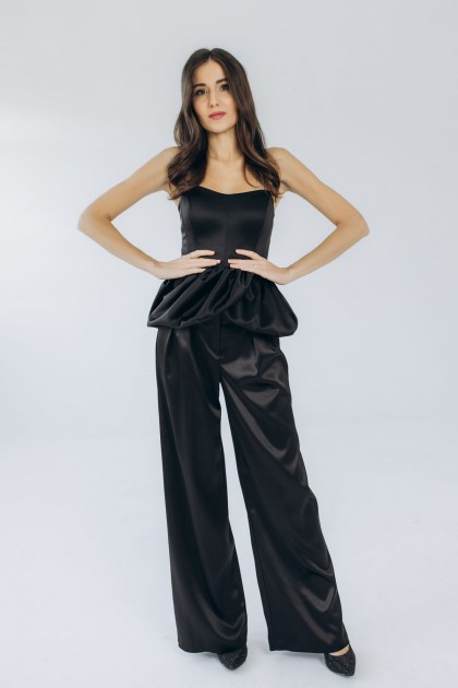 Штани чорні в королівському атласі ​​[070-1123]