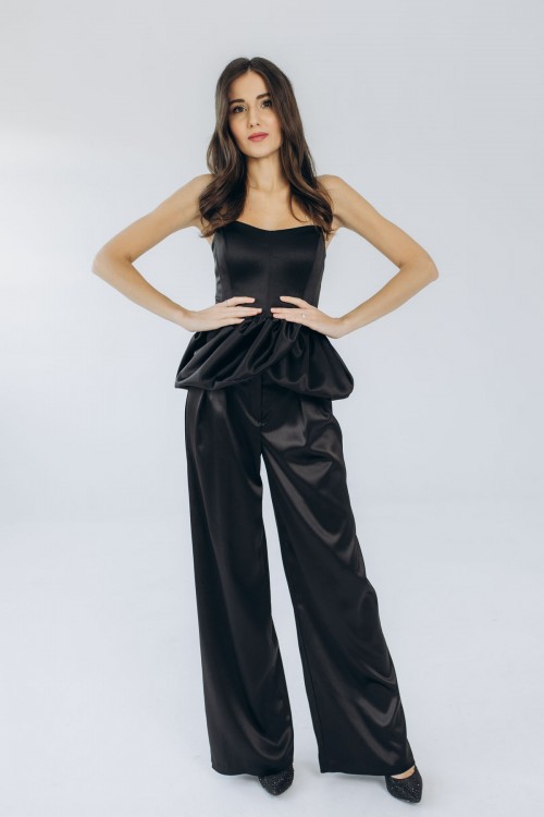 Штани чорні в королівському атласі ​​[070-1123]