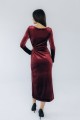 Сукня бархатна бордо з розпіркою "Оксамит" [028-1125]