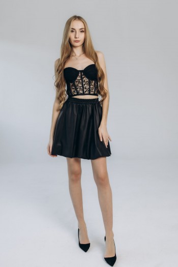 Спідниця  еко шкіра  пишна [060-0225]