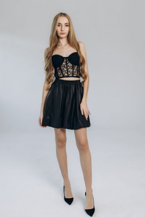 Спідниця  еко шкіра  пишна [060-0225]