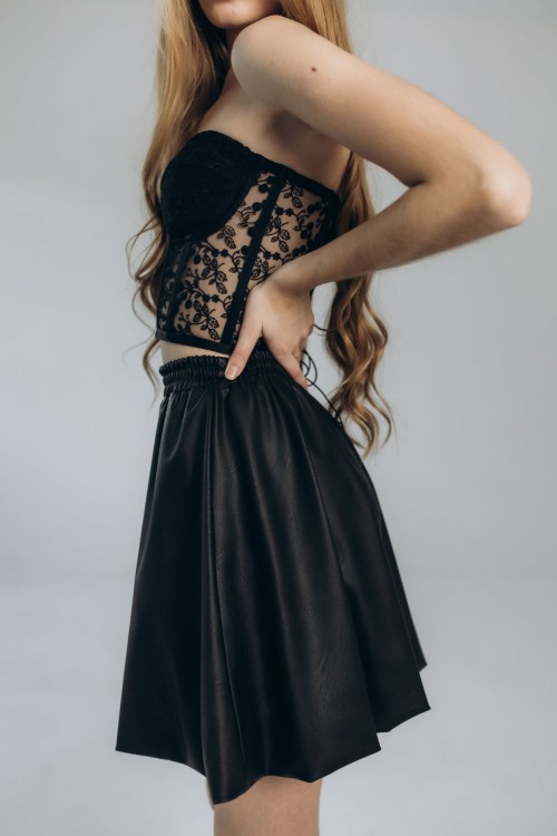 Спідниця  еко шкіра  пишна [060-0225]