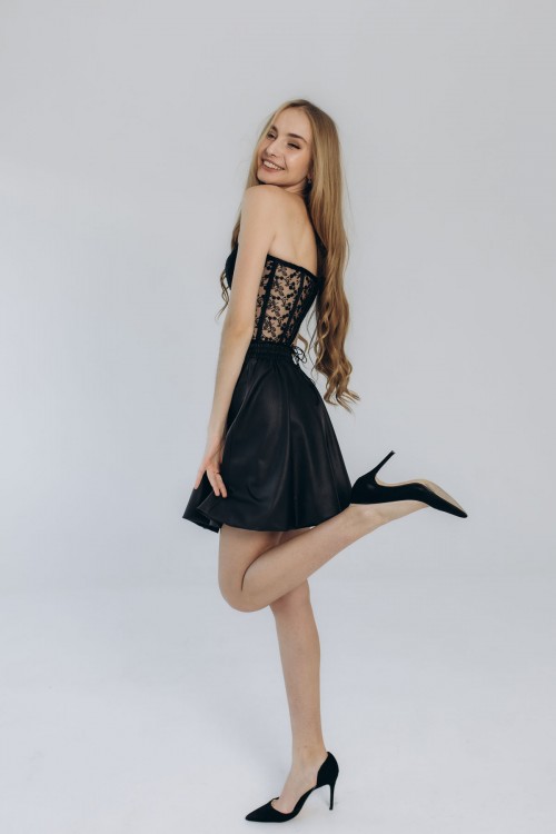 Спідниця  еко шкіра  пишна [060-0225]