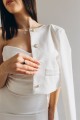 Костюм белый с укороченным пиджаком и макси юбка [091-0224]