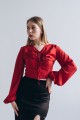 Блуза червона софтова із зав'язкою  [032-1223]