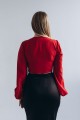 Блуза красная софтовая с завязкой [032-1223]