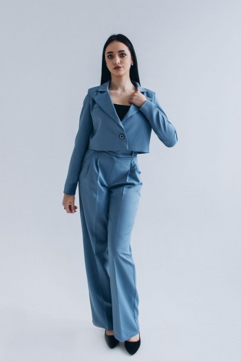 Пиджак голубой укороченный [106-0124]