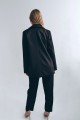 Костюм черный с пиджаком прямого кроя и зауженных брюк [090-0424]