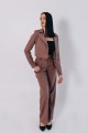 Костюм цвета моко с укороченным пиджаком и прямыми брюками [093-0124]
