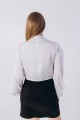 Блуза шовкова білого кольору зі стійкою  [031-0924]