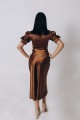 Сукня шоколадного кольору шовкова  [023-0424]