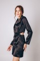 Платье-пиджак черное атласное [020-0224]