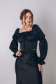 Спідниця атласна міді чорна  [060-0923]