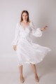 Сукня біла довжини міді верх запах [021-1223]