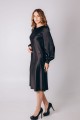 Платье-комбинация черная из королевского атласа [020-1123]