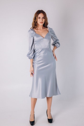 Сукня з зав'язками на спині з королівського атласу  [029-0923]