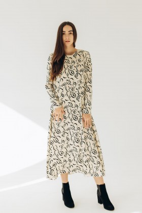 Сукня максі довжини вільного крою в принт [0230-1124]