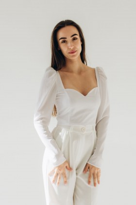 Блуза біла софтова [031-0125]